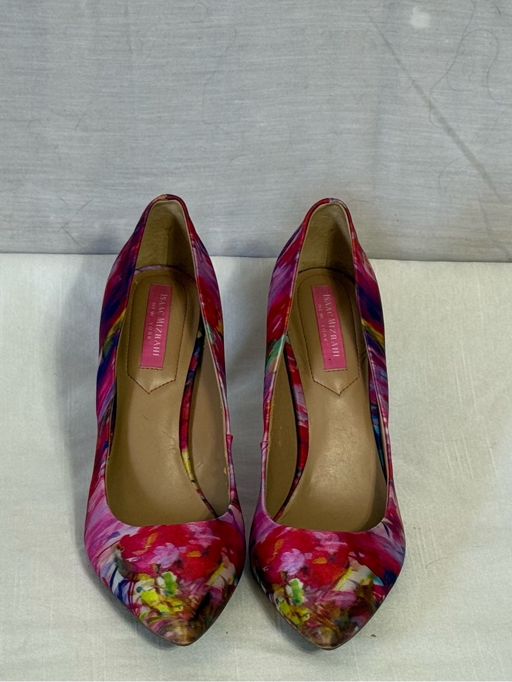 Isaac Mizrahi Watercolor Floral Pointed Toe Pumps Heels 7.5